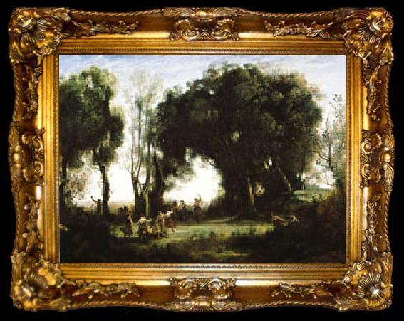 framed  camille corot A Morning; Dance of the Nymphs(Salon of 1850-1851), ta009-2