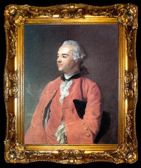 framed  PERRONNEAU, Jean-Baptiste Portrait of Jacques Cazotte af, ta009-2