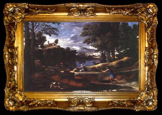 framed  POUSSIN, Nicolas Landscape with a Man Killed by a Snake af, ta009-2