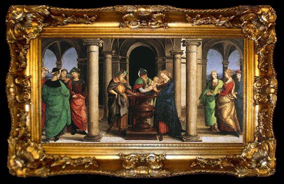 framed  RAFFAELLO Sanzio The Presentation in the Temple (Oddi altar, predella), ta009-2