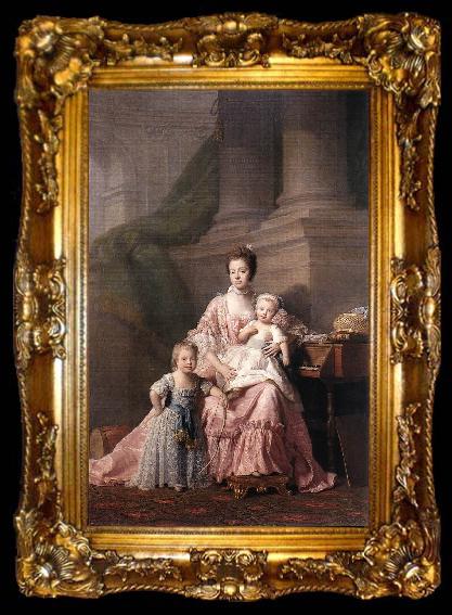 framed  RAMSAY, Allan Queen Charlotte with her Two Children dy, ta009-2