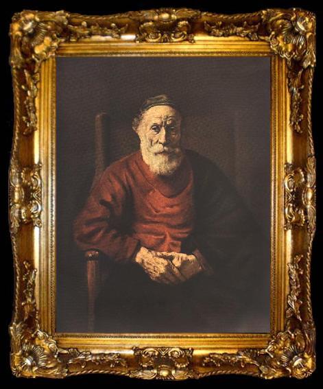 framed  REMBRANDT Harmenszoon van Rijn Portrait of an Old Man in Red ry, ta009-2