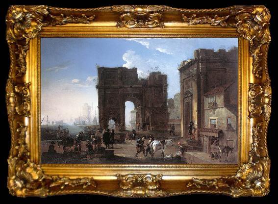 framed  SALUCCI, Alessandro Harbour View with Triumphal Arch g, ta009-2