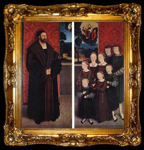 framed  STRIGEL, Bernhard Portrait of Conrad Rehlinger and his Children ar, ta009-2