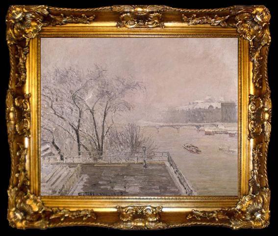 framed  Camille Pissarro The Louvre under snow, ta009-2