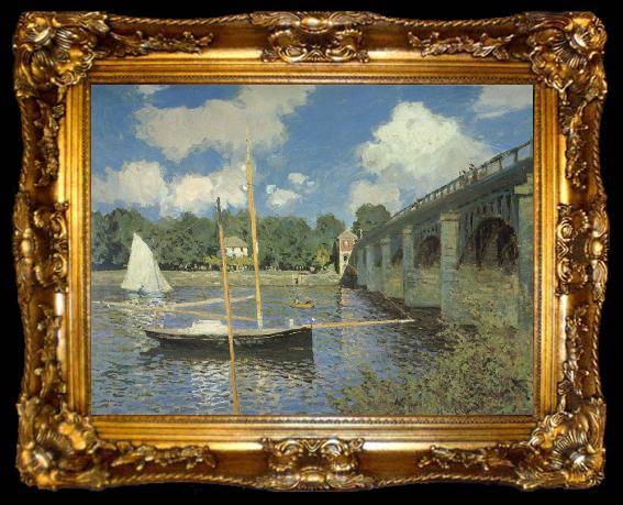 framed  Claude Monet Le Pont routier,Argenteuil, ta009-2