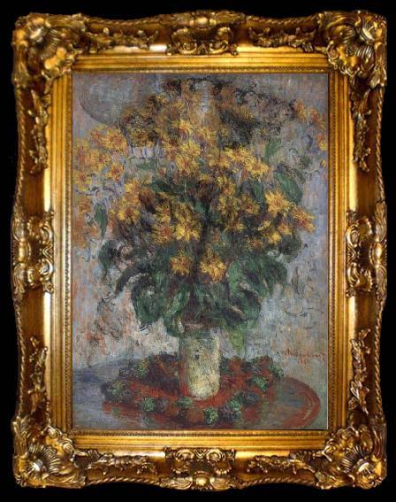 framed  Claude Monet Jerusalem Artichoke Flowers, ta009-2