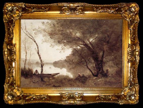 framed  Corot Camille Le Batelier de Mortefontaine, ta009-2