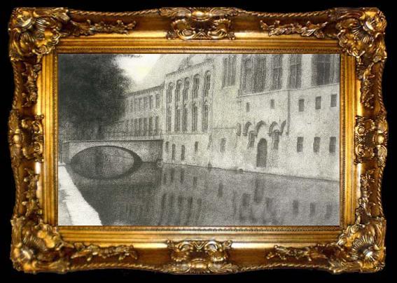 framed  Fernand Khnopff Memory of Flanders A Canal, ta009-2