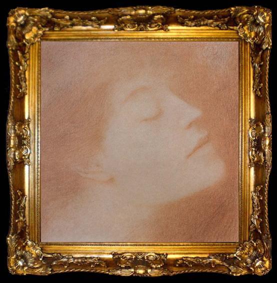 framed  Fernand Khnopff Head of a Woman, ta009-2