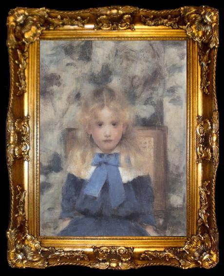 framed  Fernand Khnopff Portrait of Miss Van Der Hecht, ta009-2