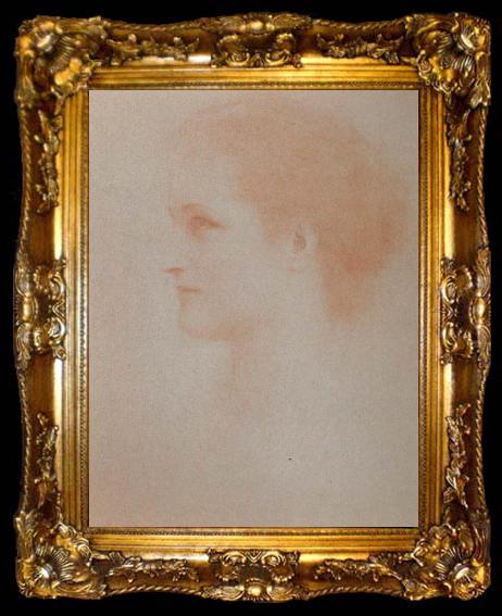 framed  Fernand Khnopff Portrait of Countess Henri D Oultremont, ta009-2