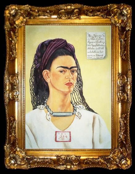 framed  Frida Kahlo Self-Portrait Dedicated to Sigmund Firestone, ta009-2