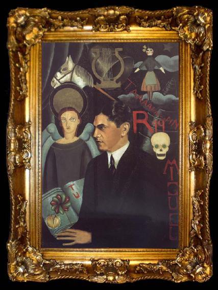 framed  Frida Kahlo Portrait of Miguel N.Lira, ta009-2