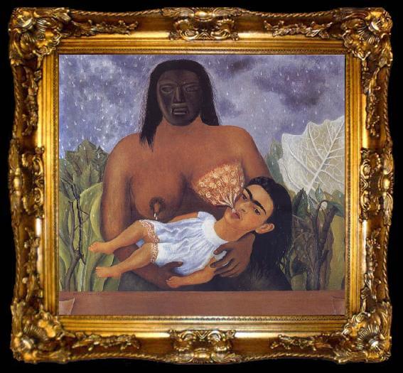 framed  Frida Kahlo Kahlo painted herself in my Nurse and i in the arms of an Indian wetnurse, ta009-2