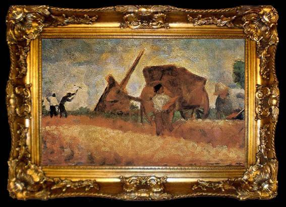 framed  Georges Seurat Excavation Worker, ta009-2