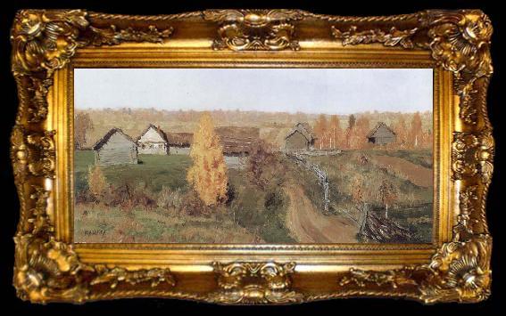 framed  Isaac Levitan Golden Autumn,in the Village, ta009-2