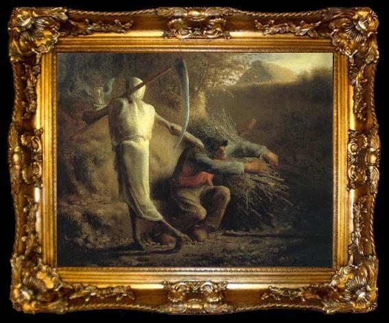 framed  Jean Francois Millet Death and the woodcutter, ta009-2