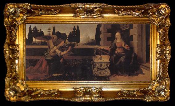 framed  LEONARDO da Vinci The Annunciation, ta009-2