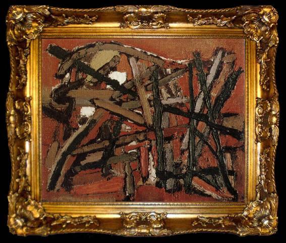 framed  Nicolas de Stael Red Figure, ta009-2