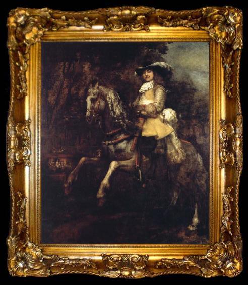 framed  REMBRANDT Harmenszoon van Rijn Portrait of Frederik Rihel on Horseback, ta009-2