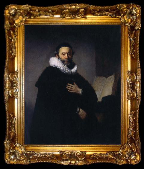 framed  REMBRANDT Harmenszoon van Rijn Portrait of Johannes Wtenbogaert, ta009-2