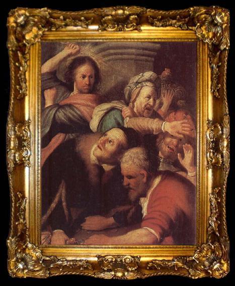 framed  REMBRANDT Harmenszoon van Rijn Christ Driving the Money-changers from the Temple, ta009-2
