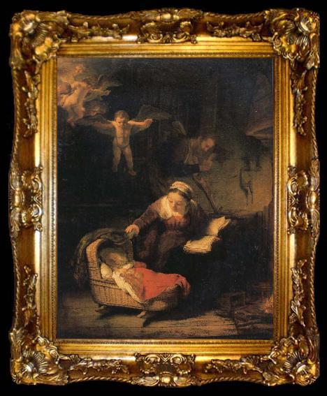 framed  REMBRANDT Harmenszoon van Rijn The Holy Family with Angels, ta009-2