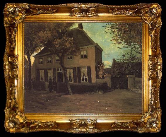 framed  Vincent Van Gogh The Parsonage at Nuenen (nn04), ta009-2