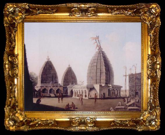 framed  unknow artist A Group of Temples at Deogarh,Santal Parganas Bihar, ta009-2