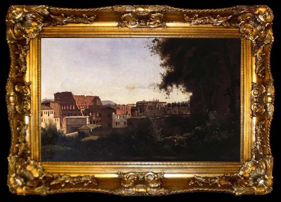 framed  Corot Camille The theater from garden it Farnes, ta009-2