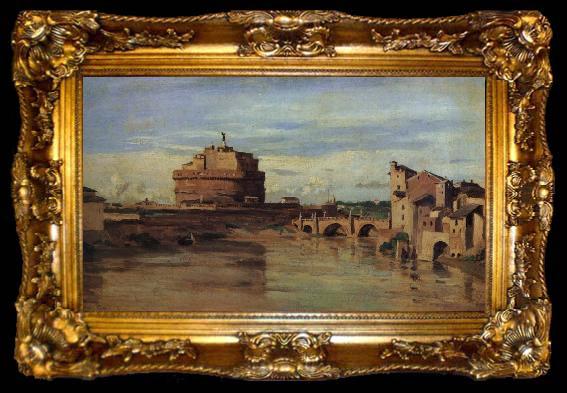 framed  Corot Camille The castle of Sant Angelo and the Tiber, ta009-2