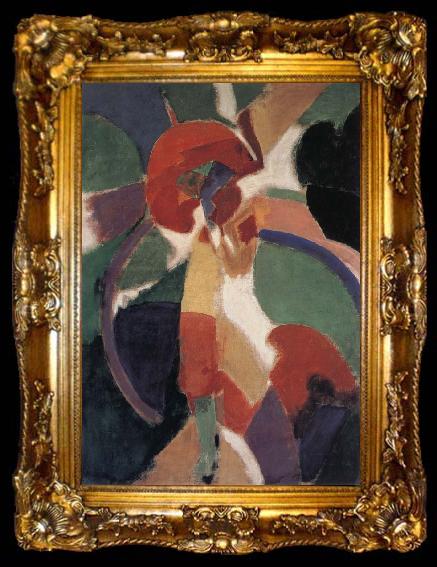 framed  Delaunay, Robert The Fem holding parasol, ta009-2