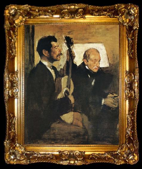 framed  Edgar Degas Artist-s Father and Pagand, ta009-2
