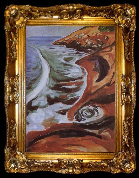 framed  Edvard Munch Surfy Waver  rock, ta009-2