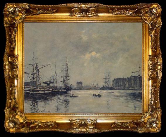 framed  Eugene Boudin The Port Le Havre, ta009-2