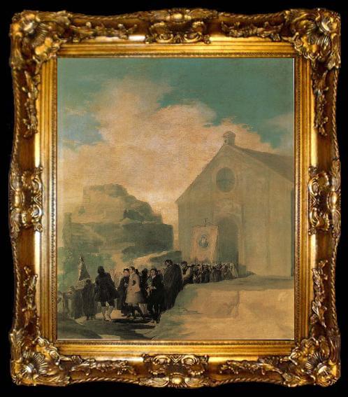 framed  Francisco Goya Village Procession, ta009-2