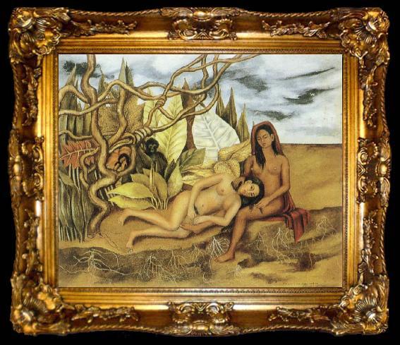 framed  Frida Kahlo Two female nude in the jungle, ta009-2