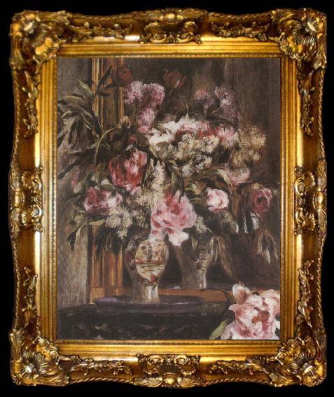 framed  Pierre-Auguste Renoir Peonies,Lilacs ad Tulips, ta009-2