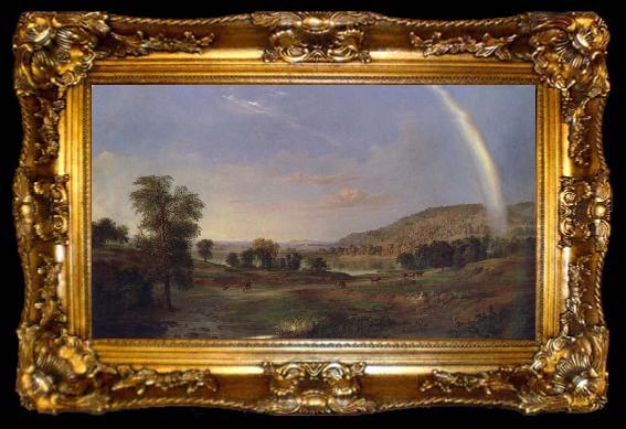 framed  Robert S.Duncanson Landscape with Rainbow, ta009-2