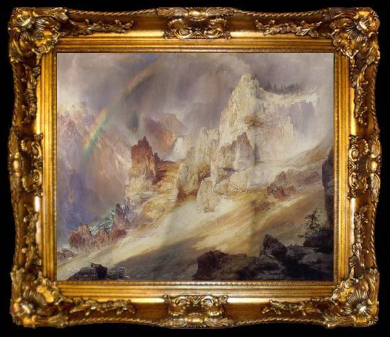 framed  Thomas Moran Rainbow over the Grand Canyon of the Rellowstone, ta009-2
