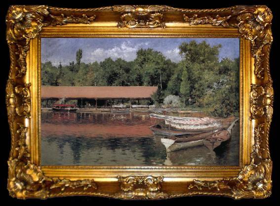 framed  William Merritt Chase The boat in the lake, ta009-2