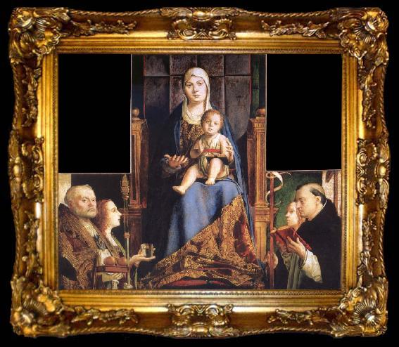 framed  Antonello da Messina Madonna with SS Nicholas of Bari,Anastasia, ta009-2