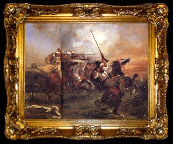 framed  Eugene Delacroix The Collection of Arab Taxes, ta009-2