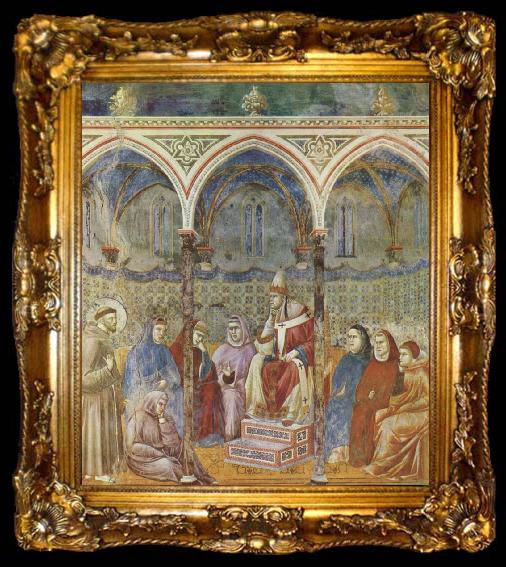 framed  GIOTTO di Bondone Legend of St Francis St Francis Preaching before Pope Honorius Ill, ta009-2