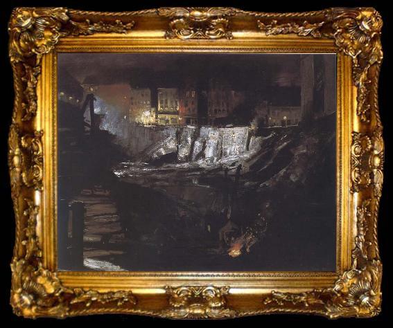 framed  George Bellows Excavation at Night, ta009-2