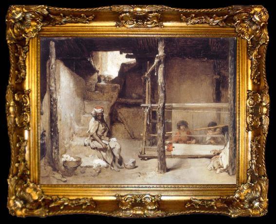 framed  Gustave Guillaumet Weavers at Bou-Saada, ta009-2