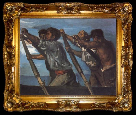 framed  Hans von Maress Oarsmen.Study for a Fresco at the Zoological Station in Naples, ta009-2