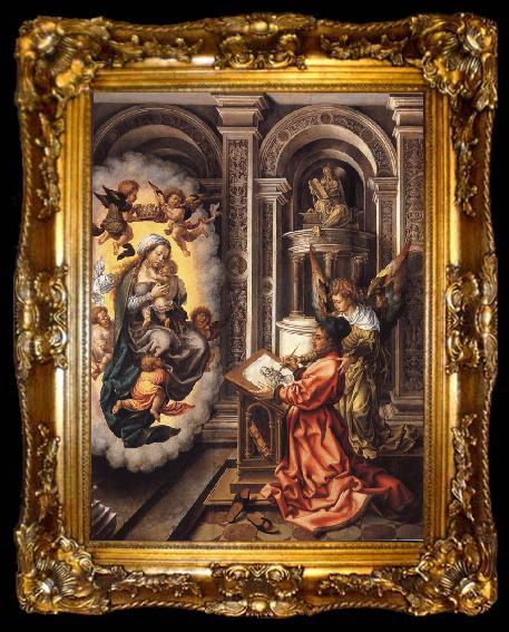 framed  Jan Gossaert Mabuse St Luke painting the Virgin, ta009-2