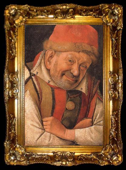 framed  Jean Fouquet Portrait of the Ferrara court jester Gonella, ta009-2